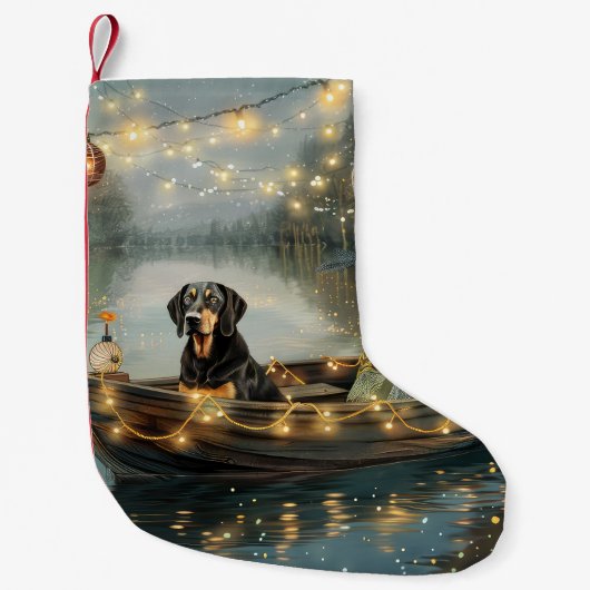 Petite Chaussette De Noël Bluetick Coonhound Noël Festive Voyage (Devant)
