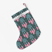 Petite Chaussette De Noël Bohème Turquoise Dreamcatcher Chevron Motif (Dos (Accrochage))