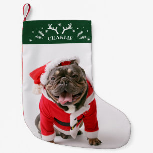 Petite Chaussette De Noël Bois de cerf mignons et flocons de neige Photo per