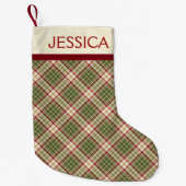 Petite Chaussette De Noël Bois Noël Plaid Motif sur mesure (Devant)