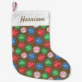 Petite Chaussette De Noël Boisson de bière Barman amusant (Devant)