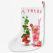 Petite Chaussette De Noël Boisson de fraise Noël Stocker Texte personnalisé (Dos)