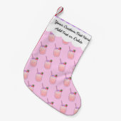 Petite Chaussette De Noël Boisson fraise mignonne Kawaii Pixel Girly Pastel (Devant (Accrochage))
