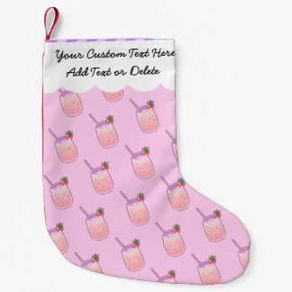 Petite Chaussette De Noël Boisson fraise mignonne Kawaii Pixel Girly Pastel