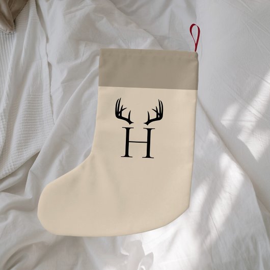 Petite Chaussette De Noël Boitiers modernes en monogramme beige
