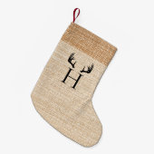 Petite Chaussette De Noël Boîtiers monogramme beige (Devant (Accrochage))
