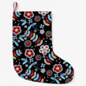 Petite Chaussette De Noël Bold Folk Floral Pattern (Devant)