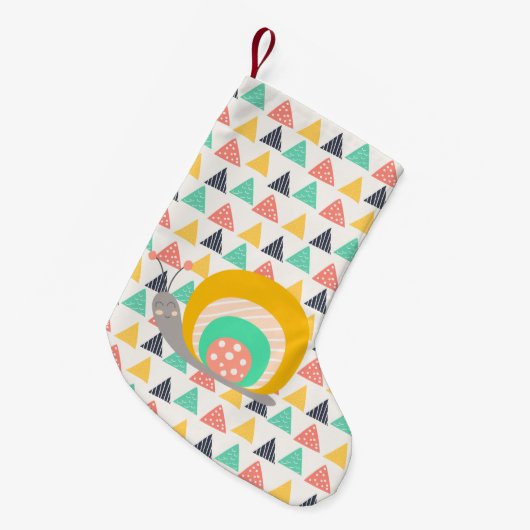 Petite Chaussette De Noël Bon escargot sur les triangles (Devant (Accrochage))