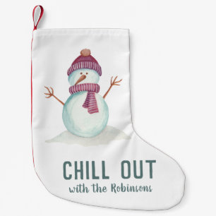 Petite Chaussette De Noël Bonhomme de neige de Noël amusant