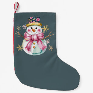 Petite Chaussette De Noël Bonhomme de neige féminin Vacances d'hiver Noël Mi