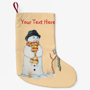 Petite Chaussette De Noël Bonhomme de neige mignon de Noël dans le patchwor