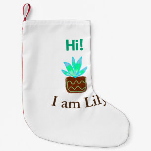 Petite Chaussette De Noël Bonjour Je suis Lily cactus succulent ajouter nom
