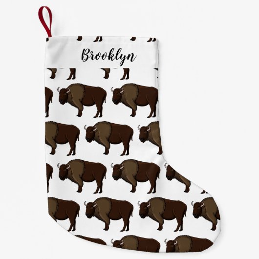 Petite Chaussette De Noël Bonne illustration de bison américain (Devant)