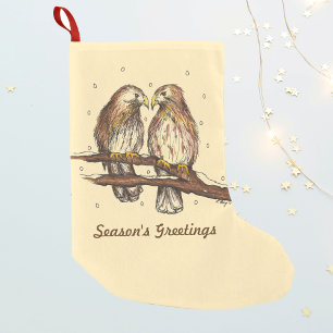 Petite Chaussette De Noël Bonnes Fêtes Red Tail Hawk Oiseau Noël