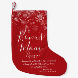 Petite Chaussette De Noël Bonus personnalisé Maman StepMom Citation vacances