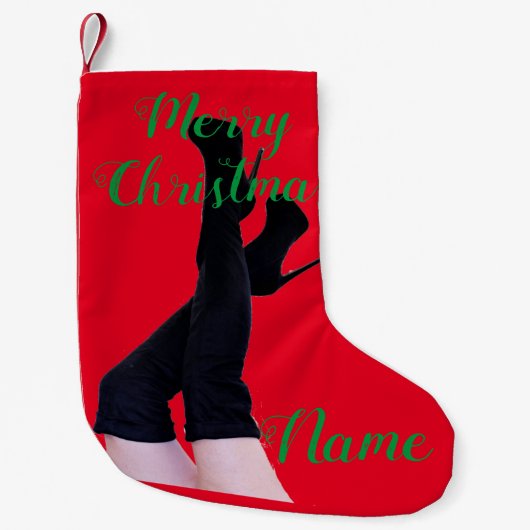 Petite Chaussette De Noël Boots de cuisse en cuir noir de hauteur Thunder_Co (Devant)