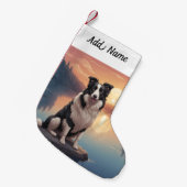 Petite Chaussette De Noël Border Collie Dog (Devant (Accrochage))