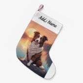 Petite Chaussette De Noël Border Collie Dog (Devant (Accrochage))