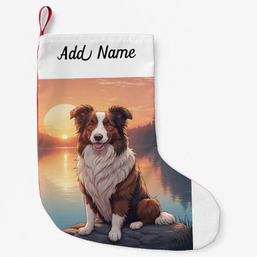 Petite Chaussette De Noël Border Collie Dog (Devant)