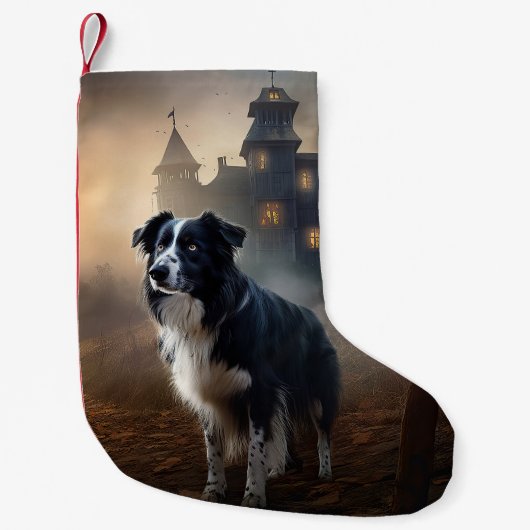Petite Chaussette De Noël Border Collie Halloween Épouvantable (Devant)