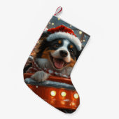 Petite Chaussette De Noël Bordure Collie Dog Roller Dessous de verre Noël (Devant (Accrochage))