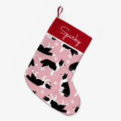 Petite Chaussette De Noël Bordure Collie et Empreinte de patte (Devant (Accrochage))
