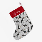 Petite Chaussette De Noël Boston Terrier Bones and Paws (Dos (Accrochage))