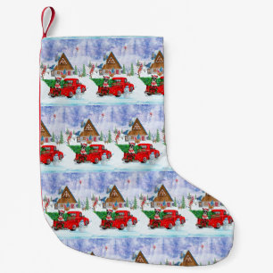Petite Chaussette De Noël Boston Terrier chien en livraison de Noël Camion