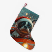 Petite Chaussette De Noël Boston Terrier Dog Roller Dessous de verre Noël (Devant (Accrochage))