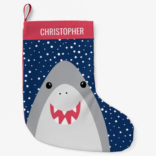 Petite Chaussette De Noël Bouche de Noël aux requins mignons (Devant)