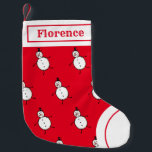 Petite Chaussette De Noël Bouchon De Neige Personnalisé<br><div class="desc">Cette réserve de Noël personnalisée présente le personnage Snowman de l'équipage de Noël.</div>