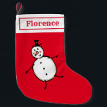 Petite Chaussette De Noël Bouchon De Neige Personnalisé<br><div class="desc">Cette réserve de Noël personnalisée présente le personnage Snowman de l'équipage de Noël.</div>