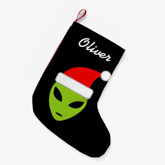 Petite Chaussette De Noël Bouchon de Noël pour alien père Noël personnalisé (Devant (Accrochage))