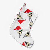 Petite Chaussette De Noël Boucle De Noël Blanche Avec Le Crâne Du Père Noël (Devant (Accrochage))