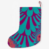 Petite Chaussette De Noël Boucle turquoise et orange (Dos)