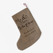 Petite Chaussette De Noël Boule-Look Rustique Mariage personnalisable (Dos (Accrochage))