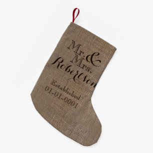 Petite Chaussette De Noël Boule-Look Rustique Mariage personnalisable
