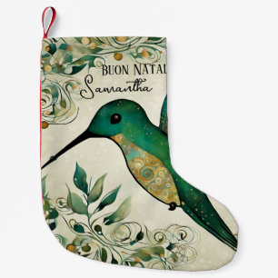 Petite Chaussette De Noël Boule personnalisée Natale Italien Colibri Vert