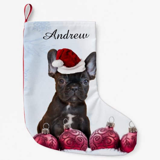 Petite Chaussette De Noël Bouledogue français de Noël (Devant)