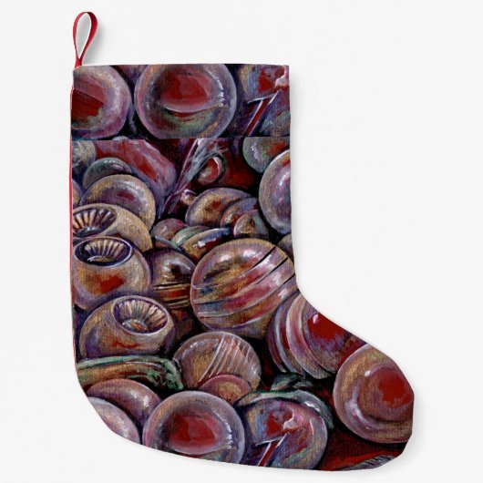 Petite Chaussette De Noël Boules de Noël rouges (Devant)