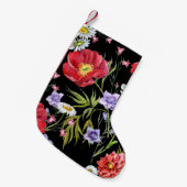 Petite Chaussette De Noël Bouquet de fleurs d'aquarelle : Motif sans couture (Devant (Accrochage))