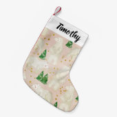 Petite Chaussette De Noël Bours polaires de Noël mignons en forêt À feuillag (Devant (Accrochage))