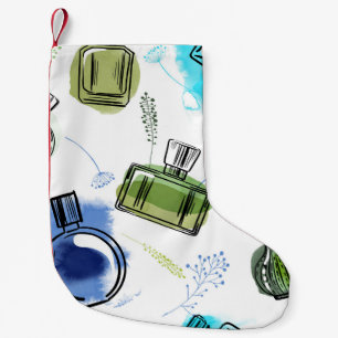 Petite Chaussette De Noël Bouteille de parfum motif sans soudure et texte aq
