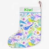 Petite Chaussette De Noël Bouteilles en Aquarelle Whimsical (Dos)