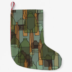Petite Chaussette De Noël Bouteilles, jarres et verres vintages motif