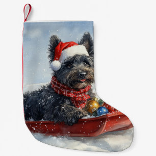 Petite Chaussette De Noël Bouviers Des Flandres Chien à Sledge Noël