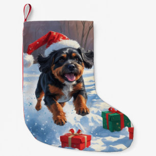 Petite Chaussette De Noël Bouviers des Flandres Scène de neige festive de No