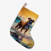 Petite Chaussette De Noël Boxer Beach Surfing Peinture (Devant (Accrochage))