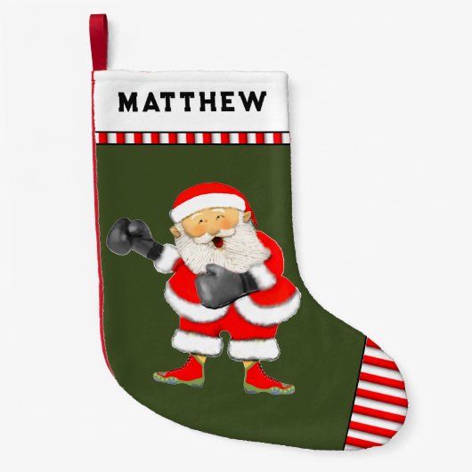 Petite Chaussette De Noël Boxeur Boxe (Devant)