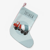 Petite Chaussette De Noël Boys Cute Blue Construction Transport Enfants (Devant (Accrochage))